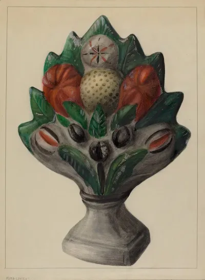 Pa German Chalkware Mantel Stop