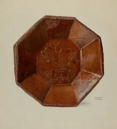 Pa German Octagonal Dish