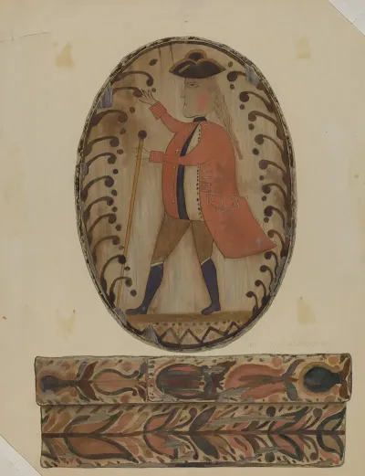 Pa German Painted Wooden Box