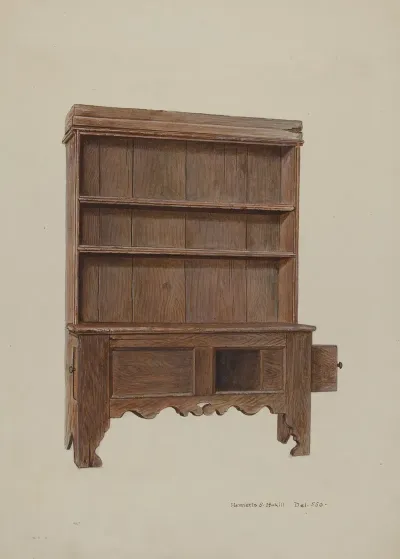 Pa German Pewter Cupboard