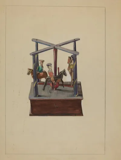 Pa German Toy Merry Go Round