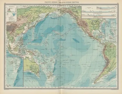 Pacific Ocean Cables And Ocean Depths