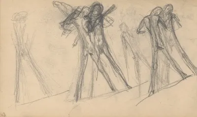 Page From The Sketchbook With Figure Studies