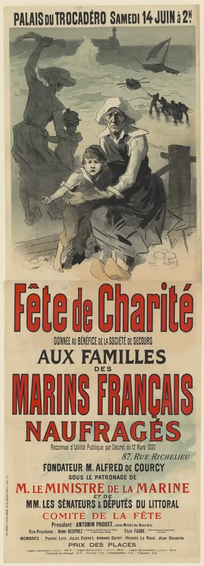 Palais Du Trocadero Samedi 14 Juin A 2h Fete De Charite Donnee Au Benefice De La Societe De Secours Des Marins Francais Naufrages