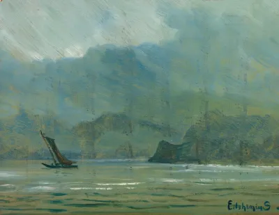 Pale Blue Landscape