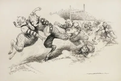 Pan American As A Football Game With The Players Representing Different Countries