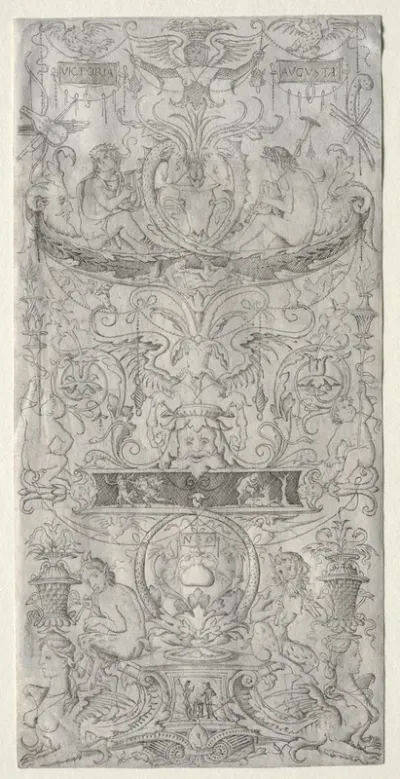 Panel Of Ornament Inscribed Victoria Augusta