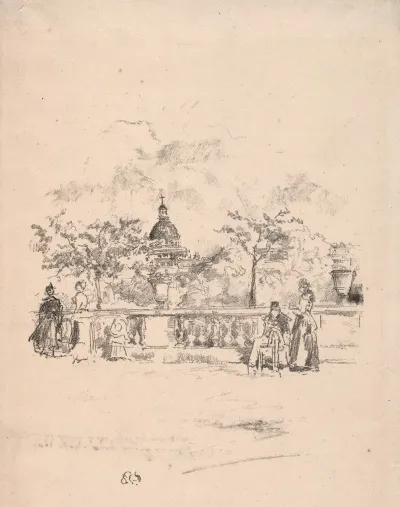 Pantheon From The Terrace Of The Luxembourg Gardens