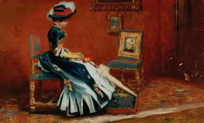 Paris A Young Lady In A Gallery