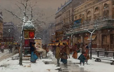 Paris Boulevard En Hiver