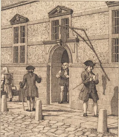 Parti Omkring En Portal Af Borsen Illustration Til Linearperspectiven Tavle VI