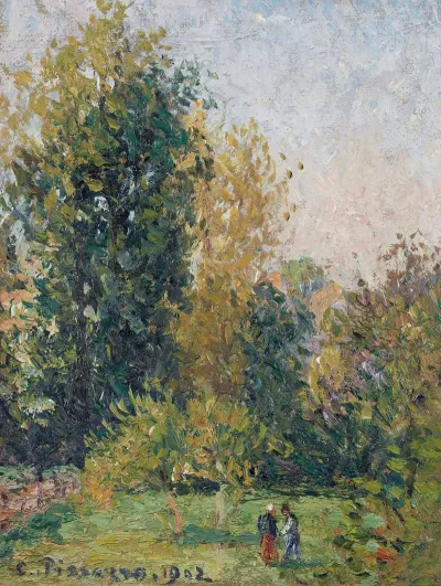 Paysage Avec Deux Personnages Eragny Automne