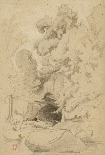 Paysage Avec Grotte