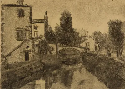 Paysage Champetre Avec Un Petit Pont
