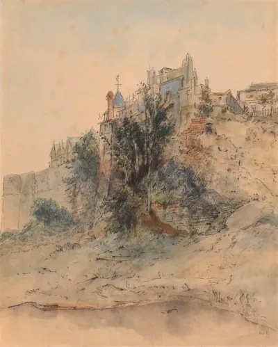 Paysage De Ville Avec Remparts