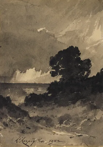 Paysage Nuageux Au Bord De La Mer