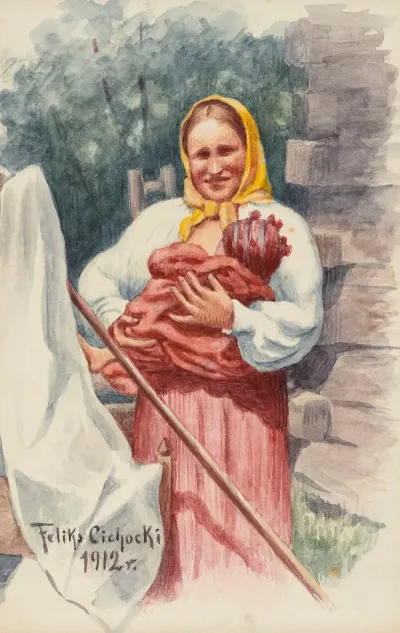 Peasant Woman With A Child In Her Arms