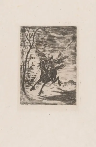 Personification Of Death Galloping On A Horse