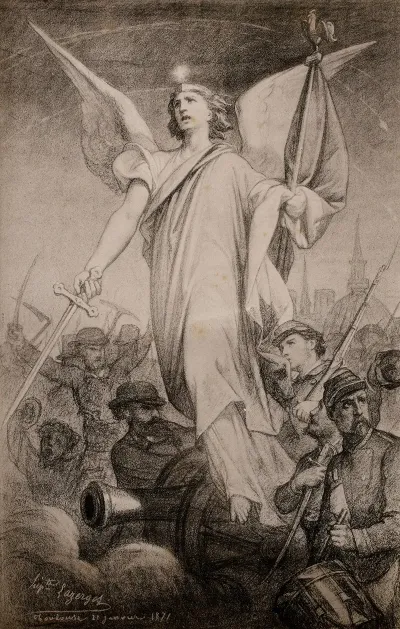 Personnage Allegorique Et Combattants De La Guerre De 1870 1871
