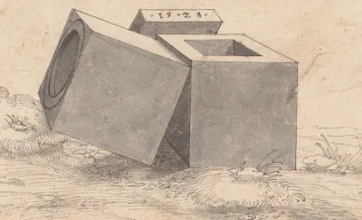 Perspectival Drawing With Three Cubes