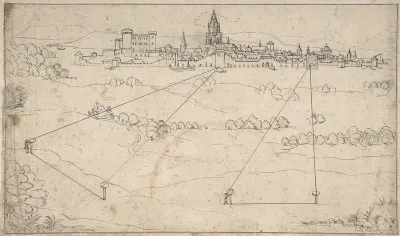 Perspectival Study With A View Of A Medieval City