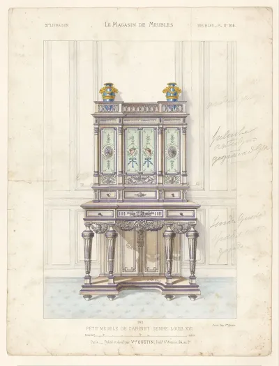 Petit Meuble De Cabinet Genre Louis XVI