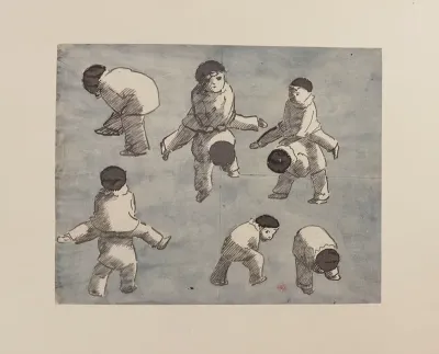 Petits Personnages Jouant A Saute Mouton