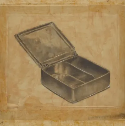 Pewter Box With Two Compartments
