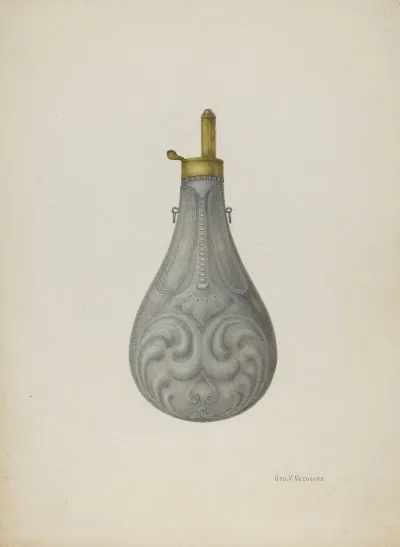 Pewter Powder Flask