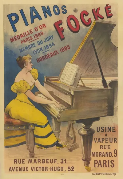Pianos Focke Medaille Dor Paris 1889