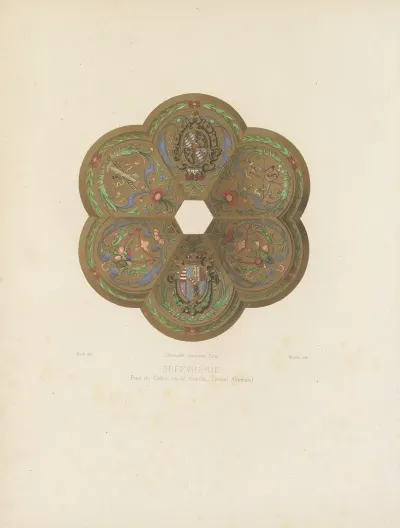 Pied Du Calice En Or Emaille Travail Allemand