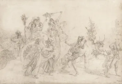 Pilgrims Returning From The Feast Day Of The Madonna Dellarco