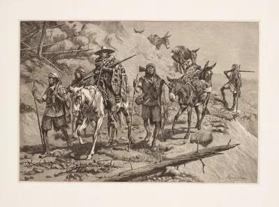 Pima Indians Convoying A Silver Train In Mexico