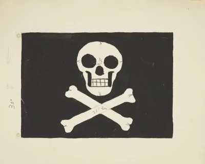 Pirates Of Penzance Jolly Roger Flag Black Flag With White Skull And Crossbones