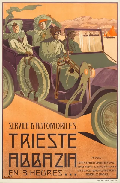 Plakat Fur Service Dautomobiles Trieste Abbazia