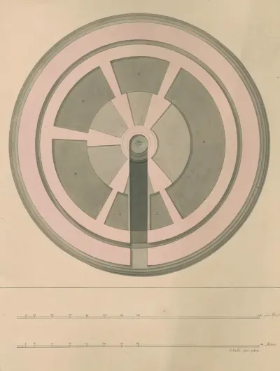 Plan Of A Round Building The Pinacotheca For Schematic Painting