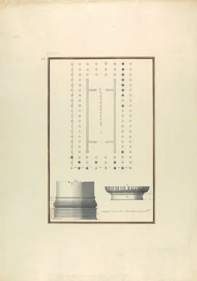 Plan Of The Temple Of Juno At Samos And Details Of A Column