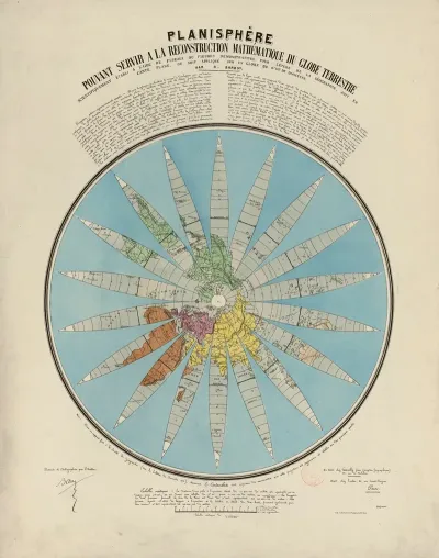 Planisphere Pouvant Servir A La Reconstruction Mathematique Du Globe Terrestre