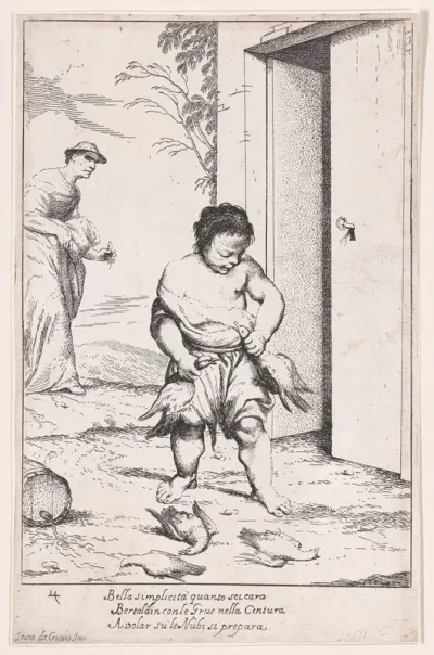 Plate 10 Bertoldino Fastening Geese To His Belt