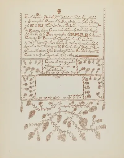 Plate 3 Pecos Book Of Visitations From Portfolio Spanish Colonial Designs Of New Mexico