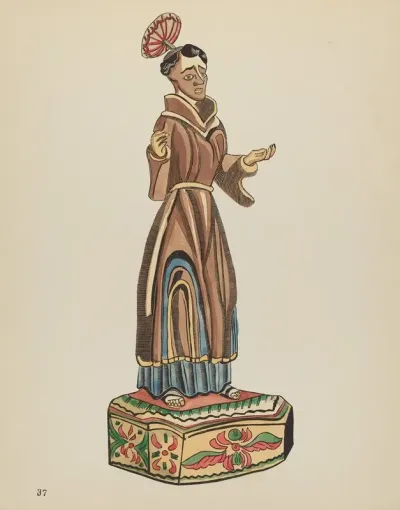 Plate 37 St Anthony Bulto From Portfolio Spanish Colonial Designs Of New Mexico