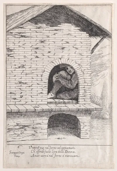 Plate 6 Bertoldo Hidden In A Furnace