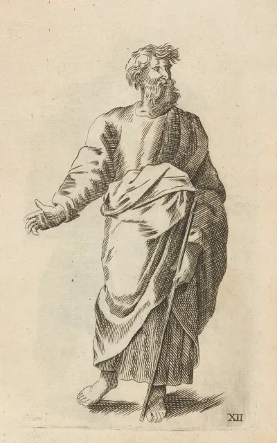 Plate XII Artist Study Of Bearded Man