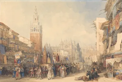 Plaza Real And Procession