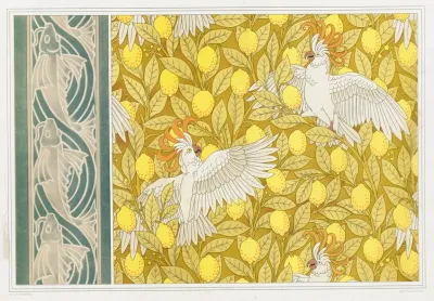 Poissons Frise Au Pochoir Cacatoes Et Citrons Cretonne