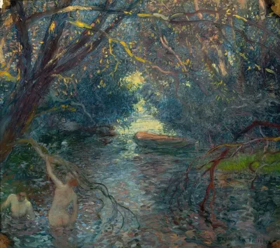 Pond Bathers Canoe
