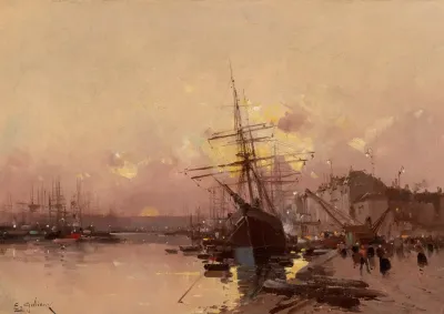 Port Breton Au Crepuscule