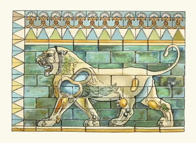 Portion Of The Lions Frieze Ffrom The Ancient Persian Palace At Susa