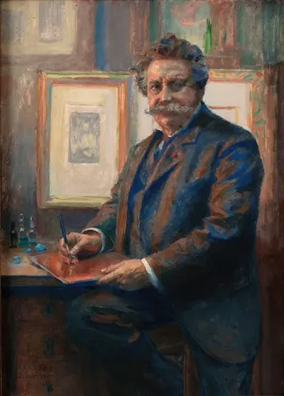 Portrait De Charles Albert Waltner Dans Son Atelier