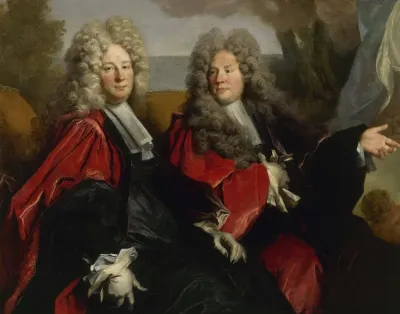 Portrait De Deux Echevins En Fonction En 1702